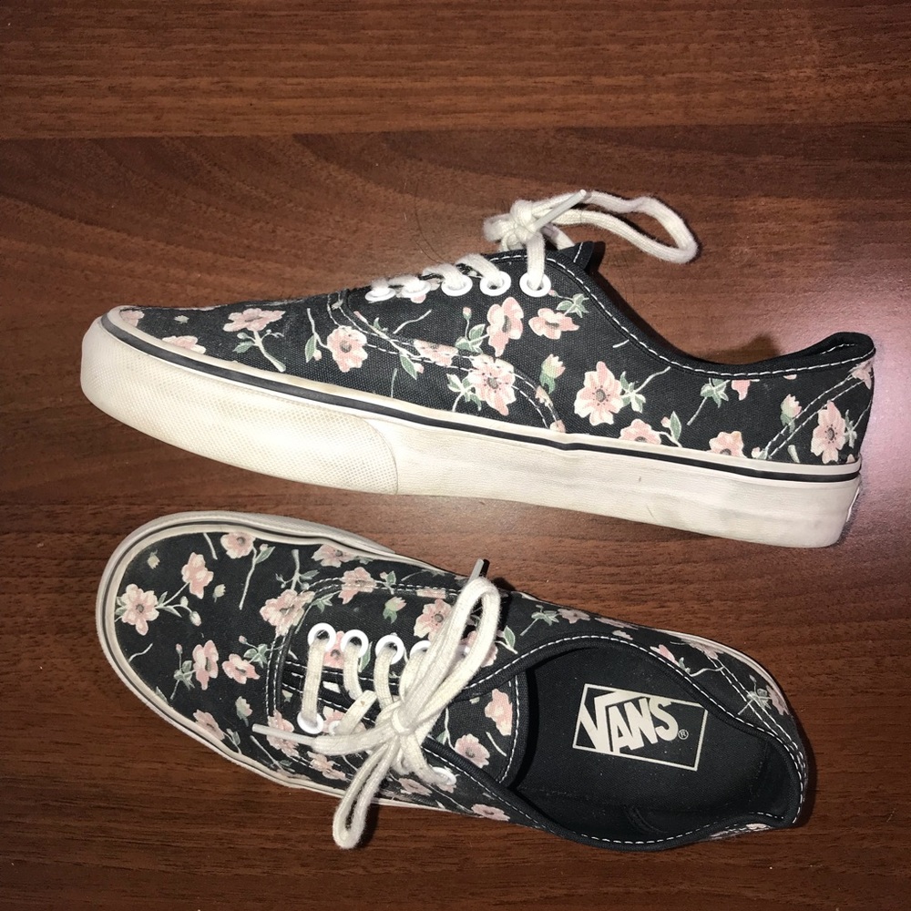 Black Floral Vans
